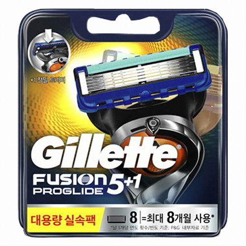 질레트 퓨전 프로글라이드 매뉴얼 면도날 (8개)_이미지