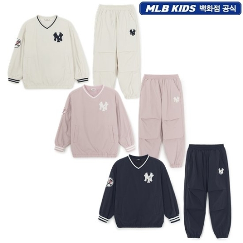 MLB키즈 스트릿 베이직 쿠퍼스 로고 우븐 맨투맨세트 7AS2B1156