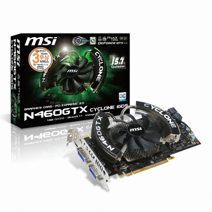 MSI 지포스 GTX460 N460GTX OC D5 1GB 싸이클론_이미지