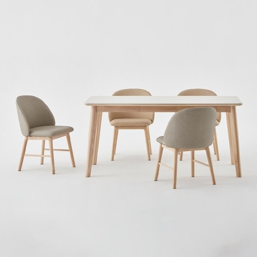 한샘 도노 내추럴 세라믹 식탁 1600 (컴피의자4개)_이미지