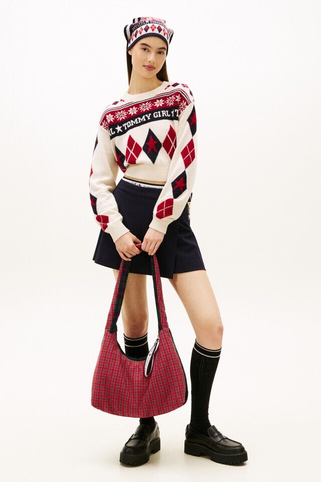 타미진스 Tommy Girl 여성 타미걸 페어아일 크루넥 스웨터 T32G0KTO69TWT1_이미지