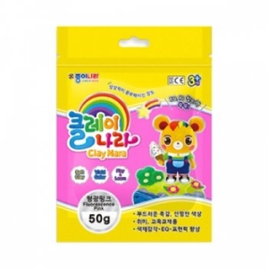 종이나라 클레이나라 형광분홍 50g (10개)_이미지