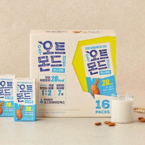 롯데칠성음료 오트몬드 언스위트 190ml (16개)