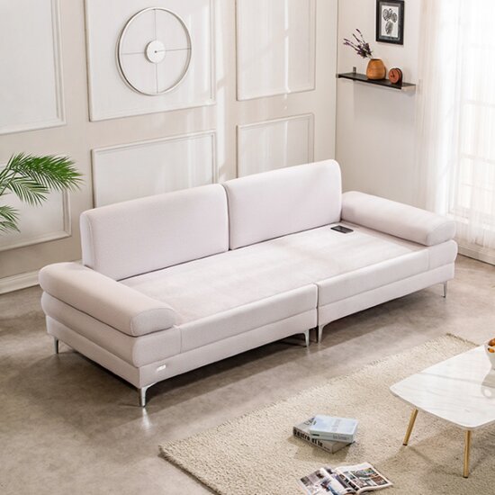 현대의료기 포그니처 모짜르트 패브릭 흙소파 MS (컴포트화이트황토숯볼)