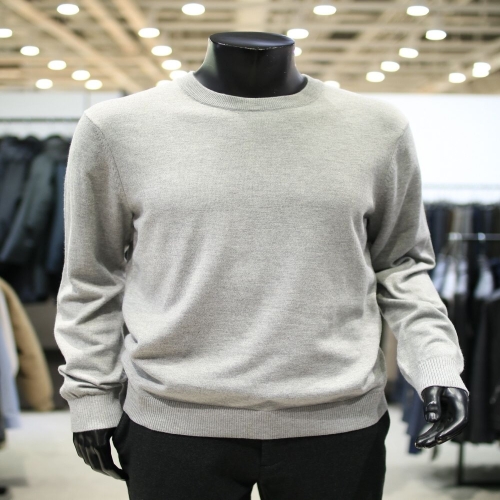 SG세계물산 바쏘옴므 모던 그레이 캐시미어 블렌드 기본이너 라운드넥 니트 WS3WR11A20