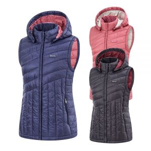 하이넥 무지 후드탈부착 웰론 등산 경량 패딩 조끼 2174VK592W