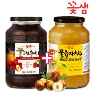 꽃샘식품 꽃샘 꿀유자차s 1kg + 꿀대추차 1kg_이미지