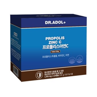 닥터아돌 <b>프로폴리스</b> 아연C 1000mg 120캡슐