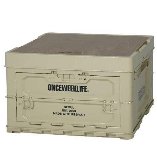 원스위크라이프 캠핑 접이식 멀티 오픈 폴딩 박스 베이지_이미지