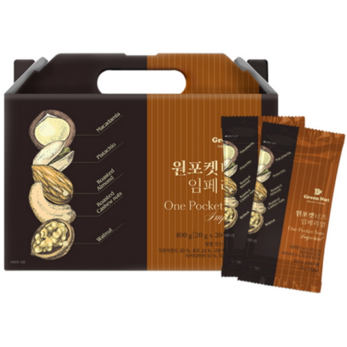 그린너트 원포켓너츠 임페리얼 선물세트 20g 20개입 (1개)_이미지