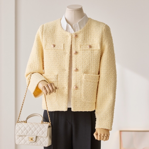 커스텀에이블 골드버튼 포켓 트위드 자켓_T2602JK008A_이미지