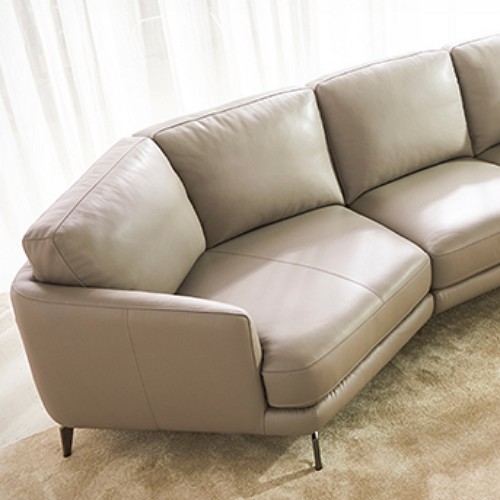 까사미아 비엘라 세미 카우치 천연가죽 소파 4인용_이미지