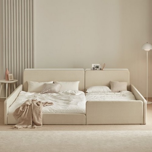 도담 마루 가드형 LED 패밀리침대 SS+Q+SS풋보드 (매트별도)