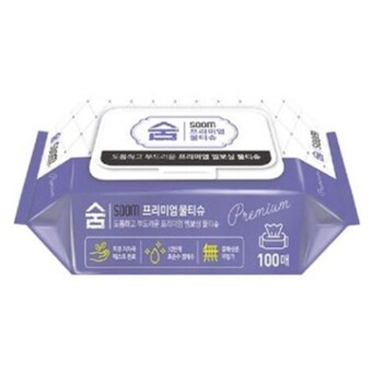 숨 프리미엄 <b>물티슈</b> 캡형 <b>100매</b>