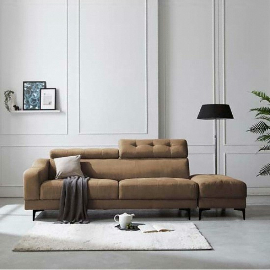 파로마 아놀드 헤드틸팅 아쿠아텍스 패브릭 소파 3인용 (스툴포함)_이미지