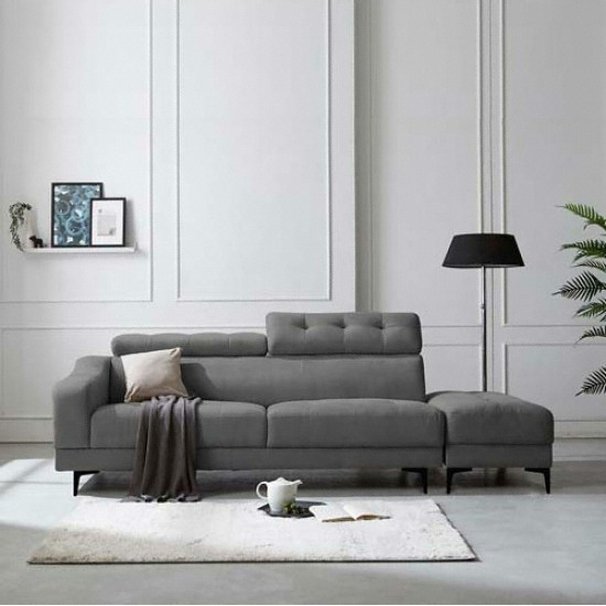 파로마 아놀드 헤드틸팅 아쿠아텍스 패브릭 소파 3인용 (스툴포함)_이미지