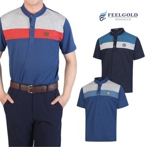 필골드 맥킨리 남성 배색 차이나카라 반팔 티셔츠 PT604n60