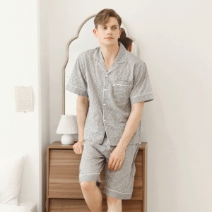 레노마 패플 이너웨어엘리가모 남성 미니링 5부잠옷세트 NY ME1SH61_이미지