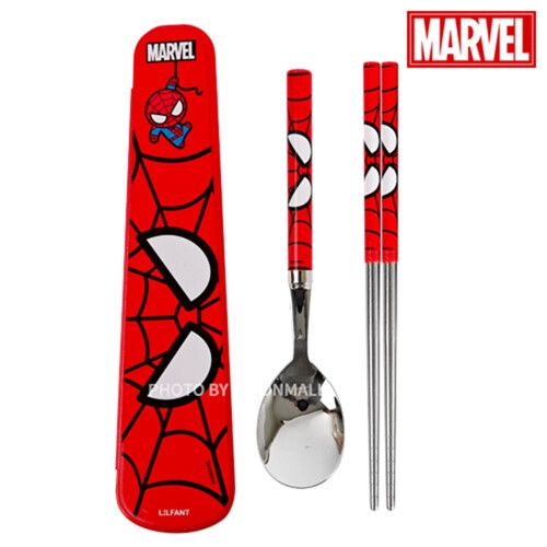 마블 스파이더맨 공간효율 진공스텐수저 슬림케이스세트-주니어 570661 단품