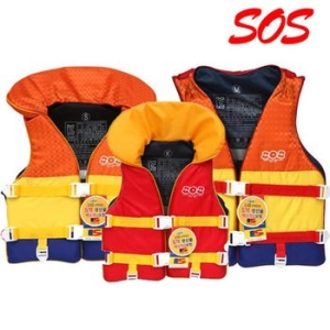 SOS 유아동 색동 컬러팝 구명조끼