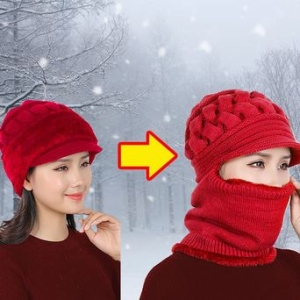 W50DA55 여성겨울모자 넥워머 니트 방한모 털모자 비니 패션 복수할인
