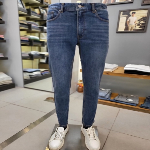 바쏘옴므 블루 남자 청바지 슬림 면스판 데님 팬츠 BSZ5PS85A