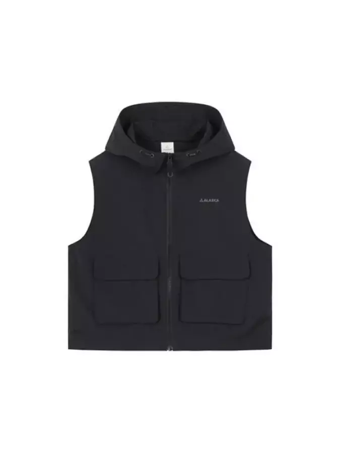 알래스카 여성 경량 나일론스판 후드 베스트 PAG2VP2420BK_DJ_이미지