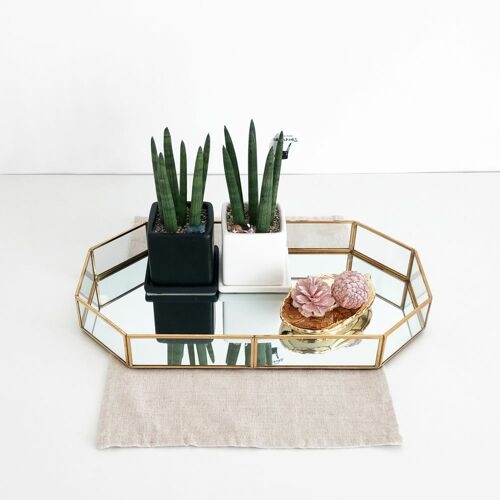 골드 화장대정리 팔각 트레이 L사이즈