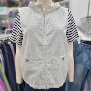 크로커다일레이디 DP01 반후드집업베스트 앞여밈지퍼디테일반후드베스트 CLEMVT1 S35232391_이미지