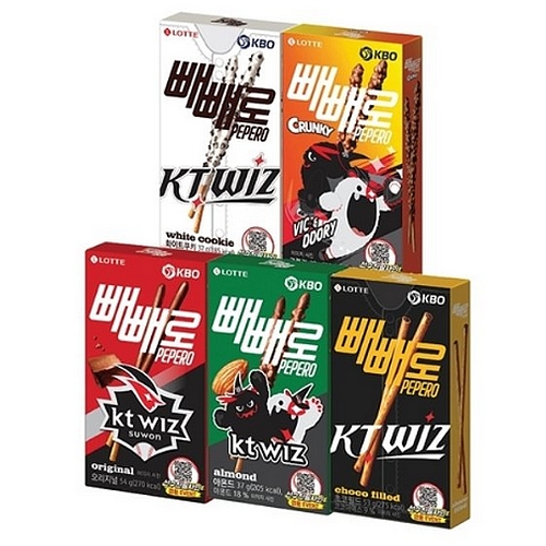 롯데제과 KBO X 빼빼로 5종 혼합구성 (KT 위즈) (10개)