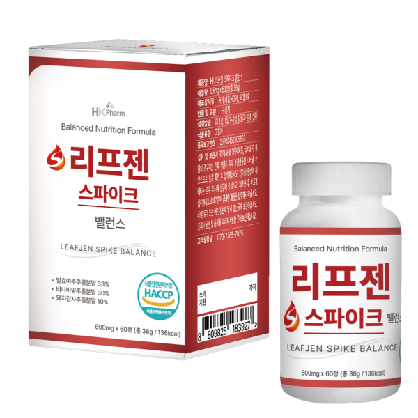 에이치케이팜 HK 리프젠 스파이크 밸런스 600mg 60정