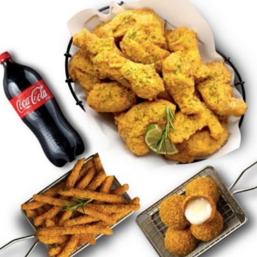 BHC ㅤ뿌링클 윙 + 뿌링치즈볼 + 뿌링감자 + 콜라 1.25L 교환권_이미지