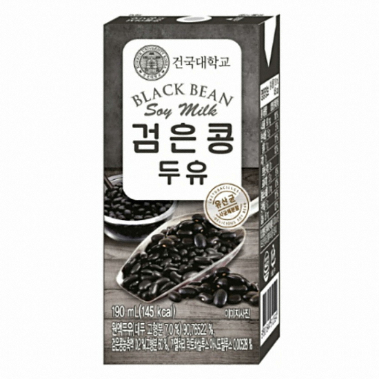 건국유업 국산콩 검은콩 유산균 두유 190ml (48개)