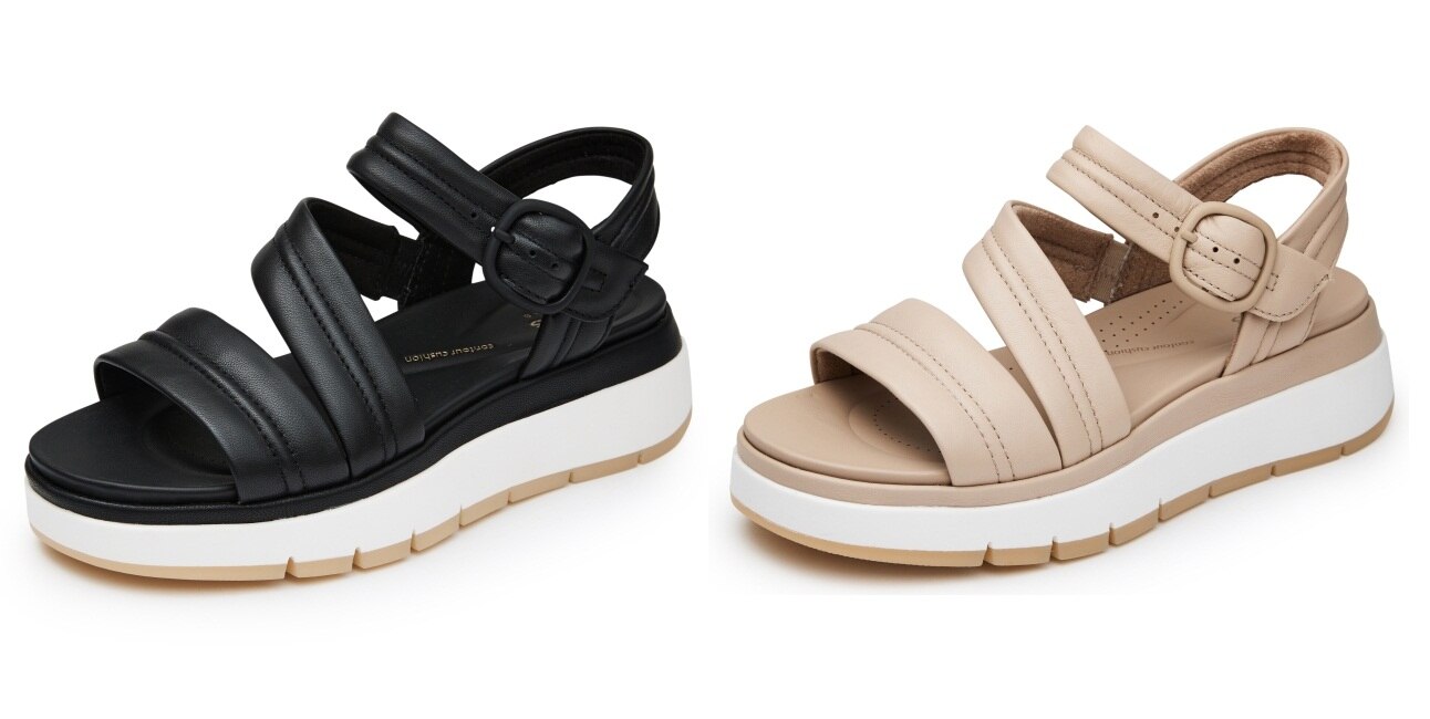 CLASAC5108WF1 금강제화 랜드로바 Tuscan Cross 여성 쿠션 샌들 2COLOR