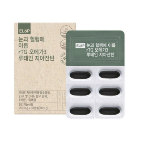 이롭 눈과 혈행에 이롭 rTG 오메가3 루테인 지아잔틴 30캡슐 (6개)_이미지