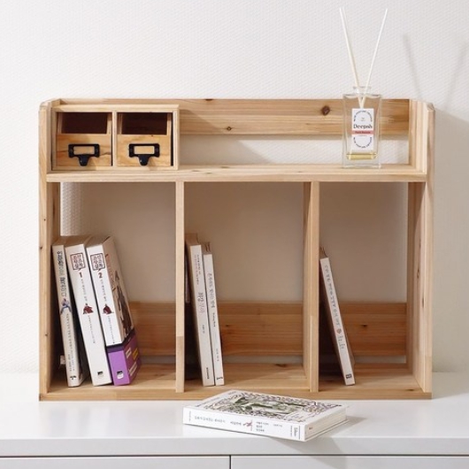 모든공방 삼나무 원목 책꽂이 2단 600