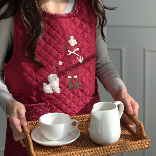 한스갤러리 푸들조끼 겨울 누빔 기모 패딩 방한 앞치마_이미지