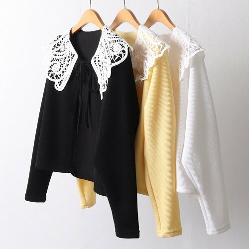 아이우먼 빅사이즈사랑해요 I415L204 레이스넥골지가디건 DL