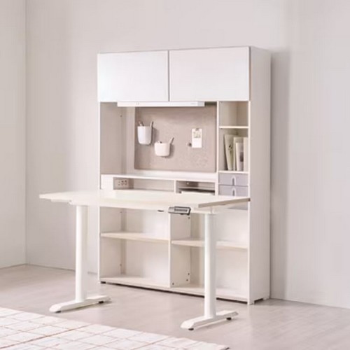 오브제 튜터 5단 모션 스탠딩 책상세트+조명+도어