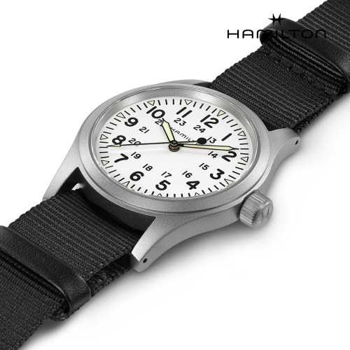 해밀턴 남녀공용 카키필드 메커니컬 38mm_H69439910