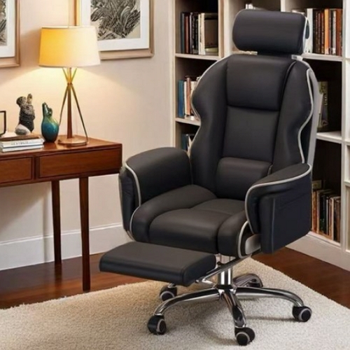 BYOU 인체공학 고급가죽 라텍스 의자