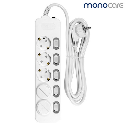 대현써지오 모노케어 5구 16A 개별스위치 멀티탭