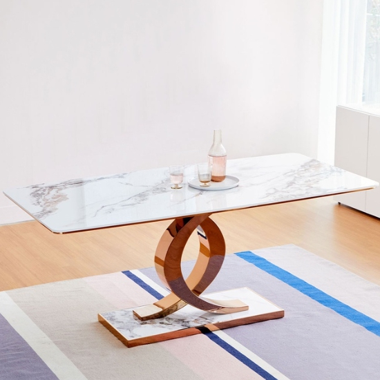 스코나 아델피 포세린 세라믹 골드 식탁 1800