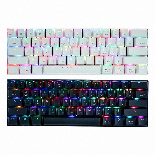 마이크로닉스 MANIC K61 RGB 미니 블루투스 카일박스축 (화이트, 적축)_이미지