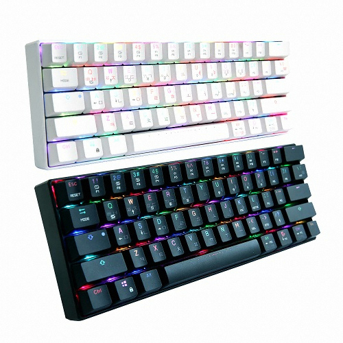 마이크로닉스 MANIC K61 RGB 미니 블루투스 카일박스축 (화이트, 적축)_이미지
