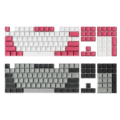 포트리스 플레이기어 PBT 한글 더블샷 키캡 108키 (그레이 블랙)_이미지