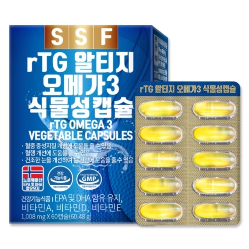 순수식품 rTG 알티지 오메가3 1000mg 60캡슐 (8개)_이미지
