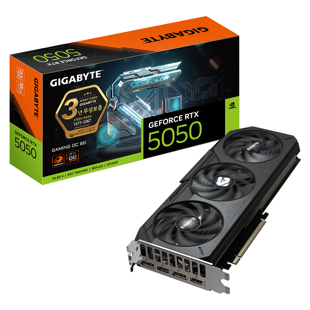 GIGABYTE 지포스 RTX 5050 GAMING OC D6 8GB 제이씨현이미지입니다. 누르면 해당 게시물로 새창이동합니다.