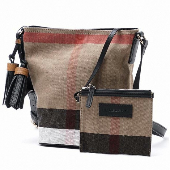 버버리 캔버스 체크 애쉬비 스몰 호보백 3997284_이미지