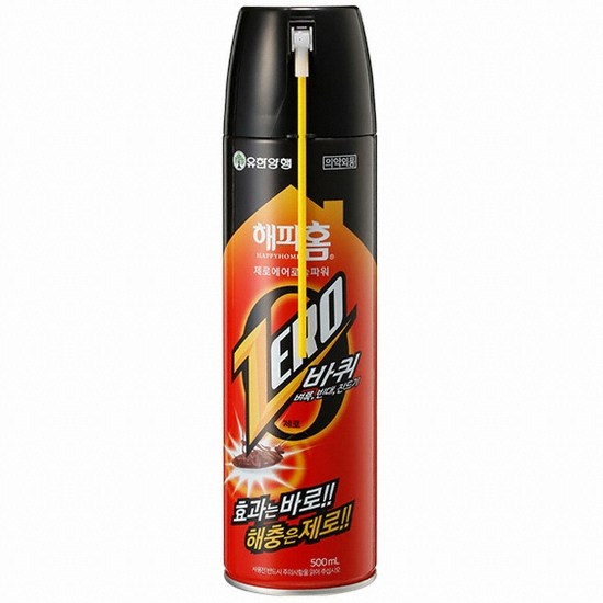 해피홈 제로 에어로솔 파워 바퀴용 레몬향 500ml (2개)_이미지